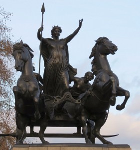 Life Size Boadicea And Her Daughters Bronze Horse Sculpture For Garden