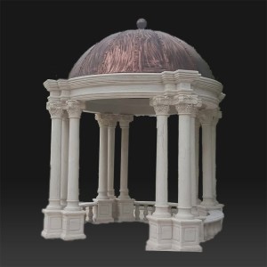 Outdoor large size decration customized mable stone gazebo sculpture