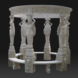 Outdoor large size decration customized mable stone gazebo sculpture