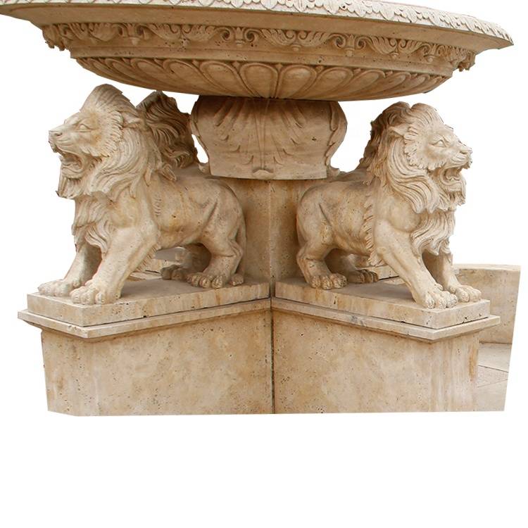 Marble stone large outdoor water swimming pool fountains statues with lions Featured Image