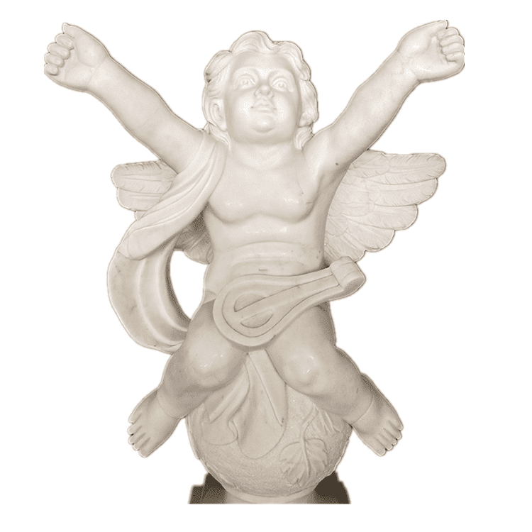 Factory wholesale Little Girl Angel Statue - 100% hand carved stone sculpture white marble little angel statues for sale – Atisan Works