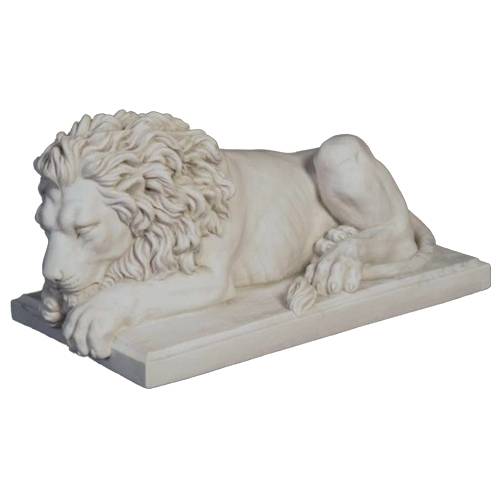 Garden Stone Decoration Large Animal Sculpture Outdoor Custom Life Size White Sleeping Marble Lion Statues