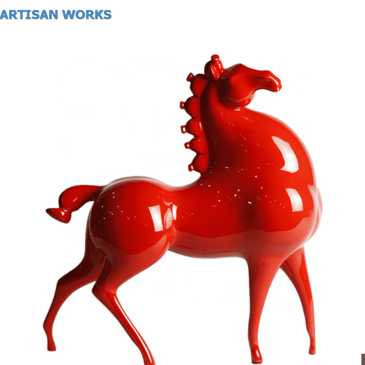 Life size fiberglass animated animal cartoon sculpture horse statues for sale
