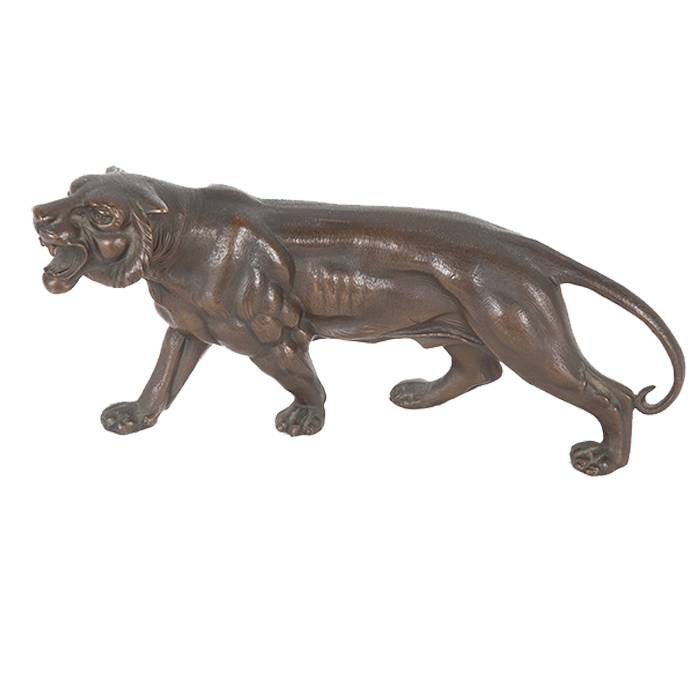 Zoo decoration metal casting animal statue life size  bronze tiger sculpture on sale