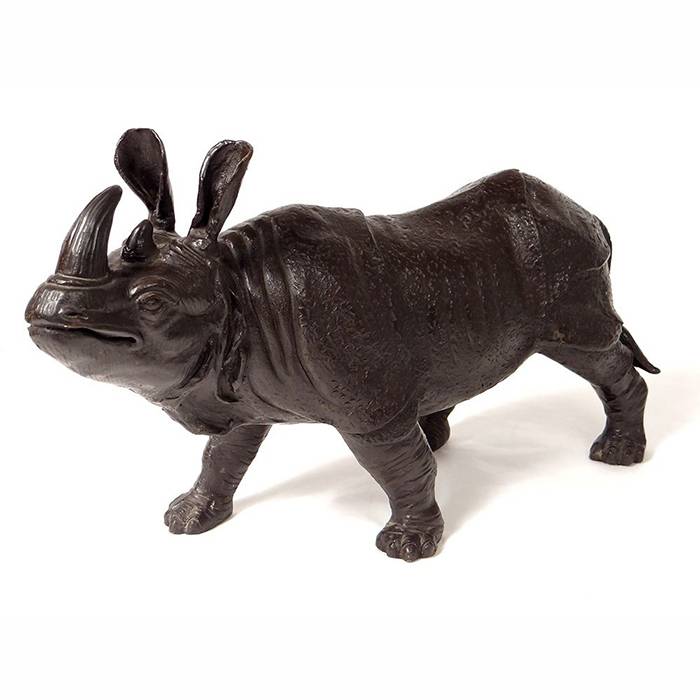 Home Decor rhino Sculptures Large Metal Bronze Rhinocero Statue
