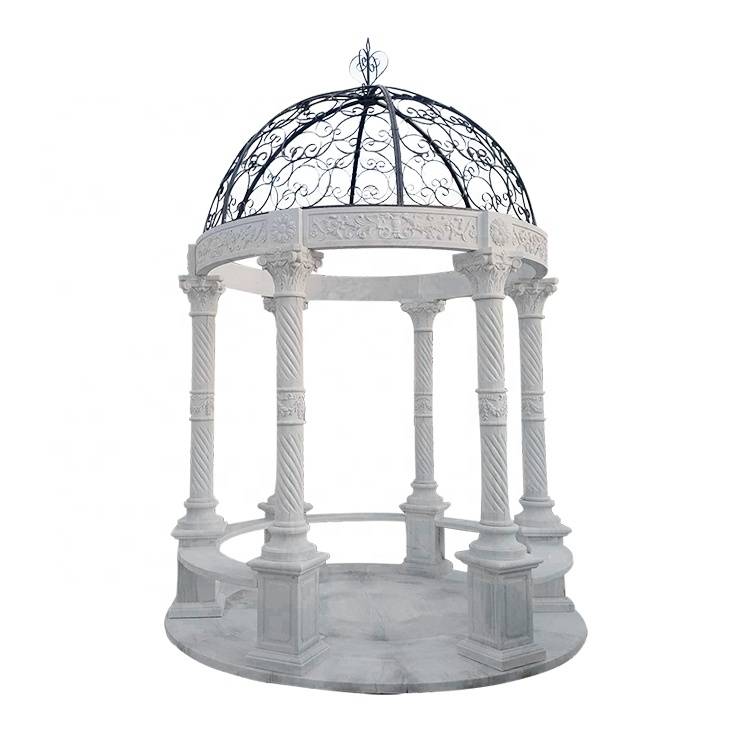 gazebo outdoor garden marble carved natural stone pavilion for sale