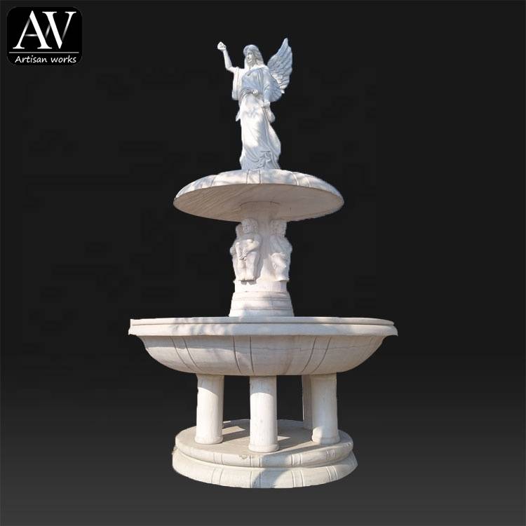 High quality outdoor garden decoration stone natural marble laminar fountainstatue