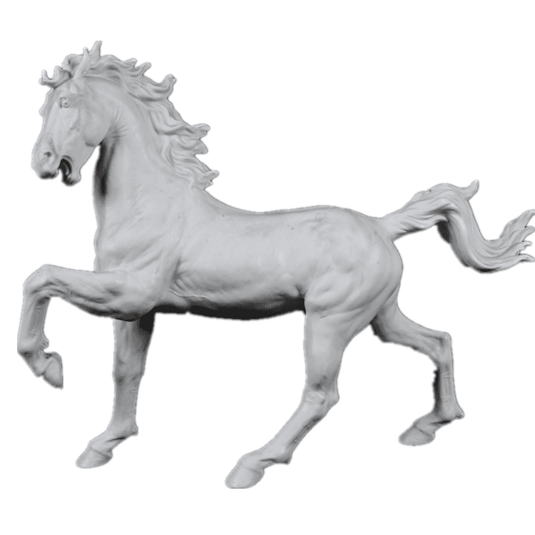 Manufactur standard Marble Sculpture Art - Outdoor hand carved animal sculpture garden decoration white marble running horse statue – Atisan Works