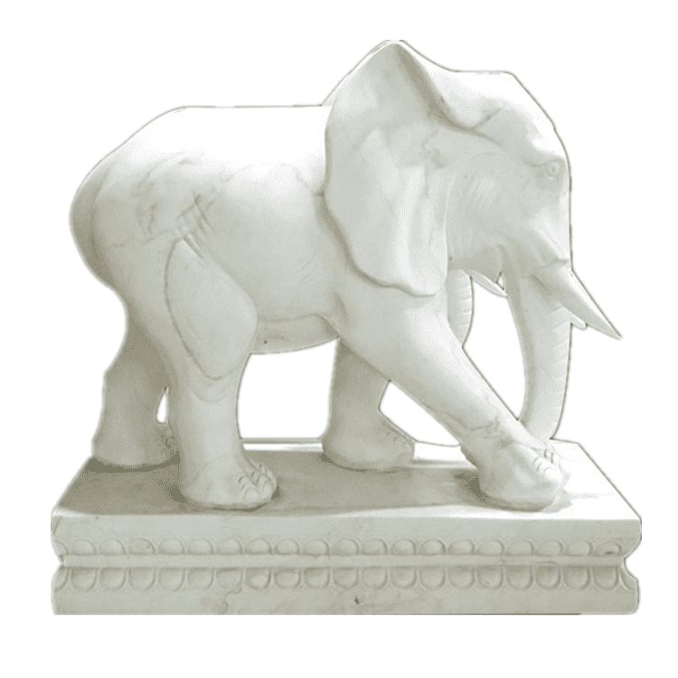Door front decoration hand carved  animal sculpture white marble stone elephant statue