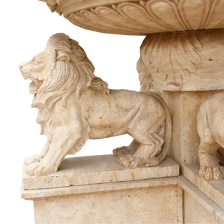 Marble stone large outdoor water swimming pool fountains statues with lions