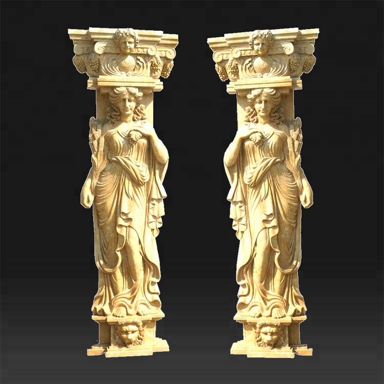 Professional Custom decoration stone roman pillar marble columns for sale