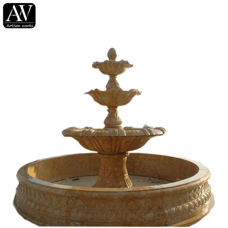 Modern bird decoration natural stone garden used marble outdoor water fountains for sale