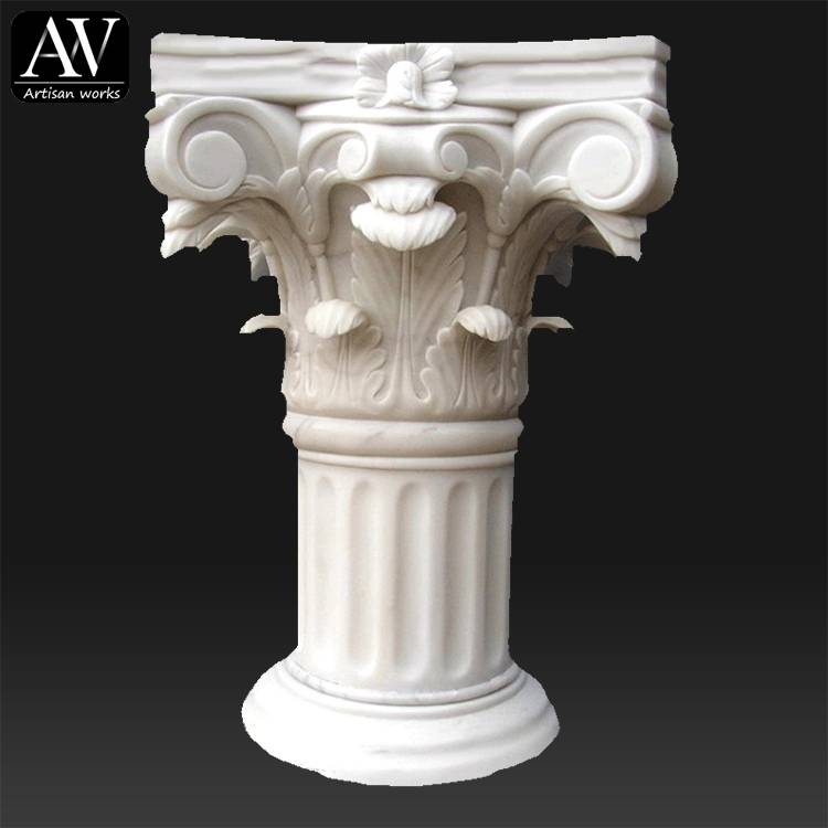 Customized interior house decorative pillars caps designs marble columns for sale