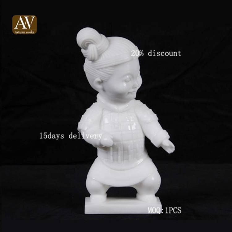 Good Quality Indoor Marble Art – Hot selling home cute terracotta warriors natural marble sculpture – Atisan Works