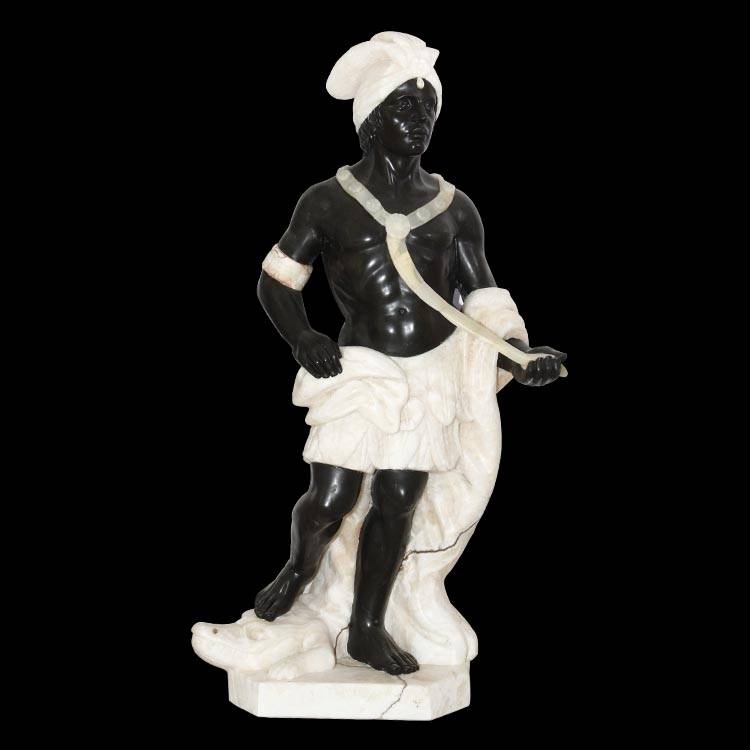 Best quality Black Angel Garden Statue - life size hand carved black man statue sculpture – Atisan Works