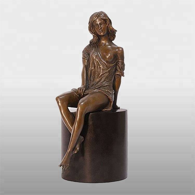 indoor bronze girl statue for high quality