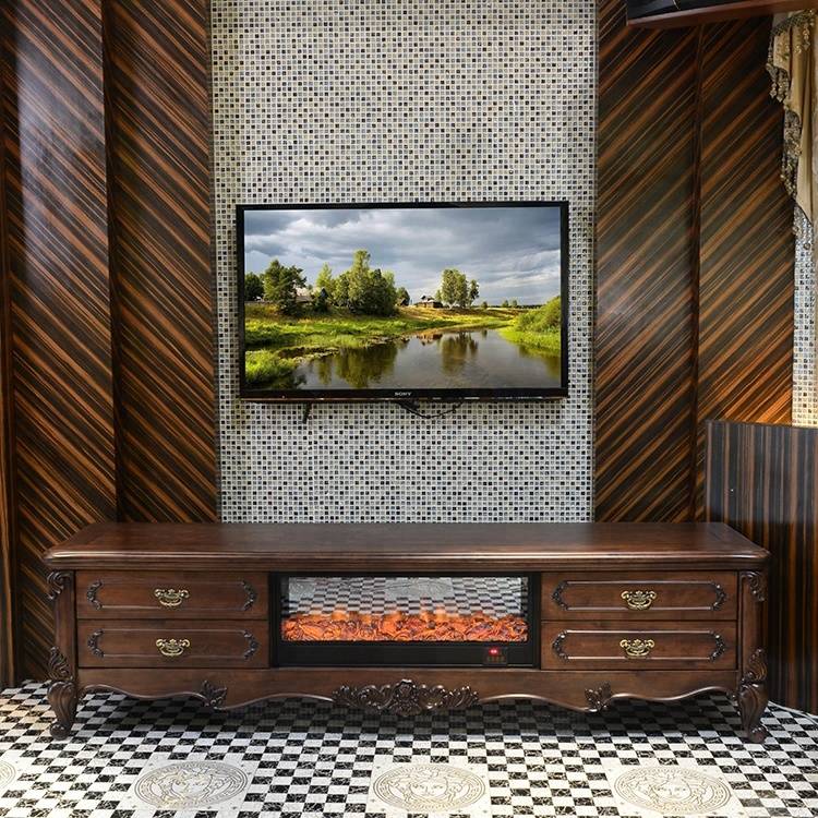 Resin paramount 220v electric fireplace tv stand
