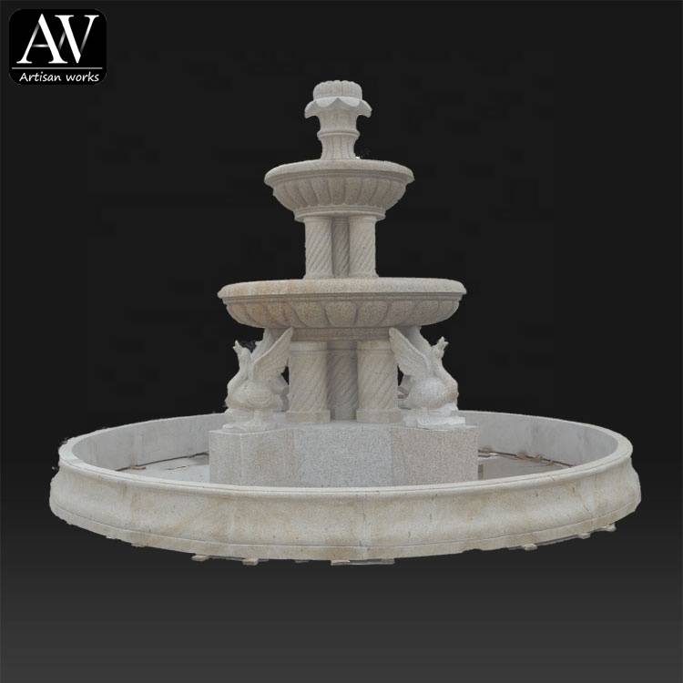 Outdoor modern stone decorative water fountain for home