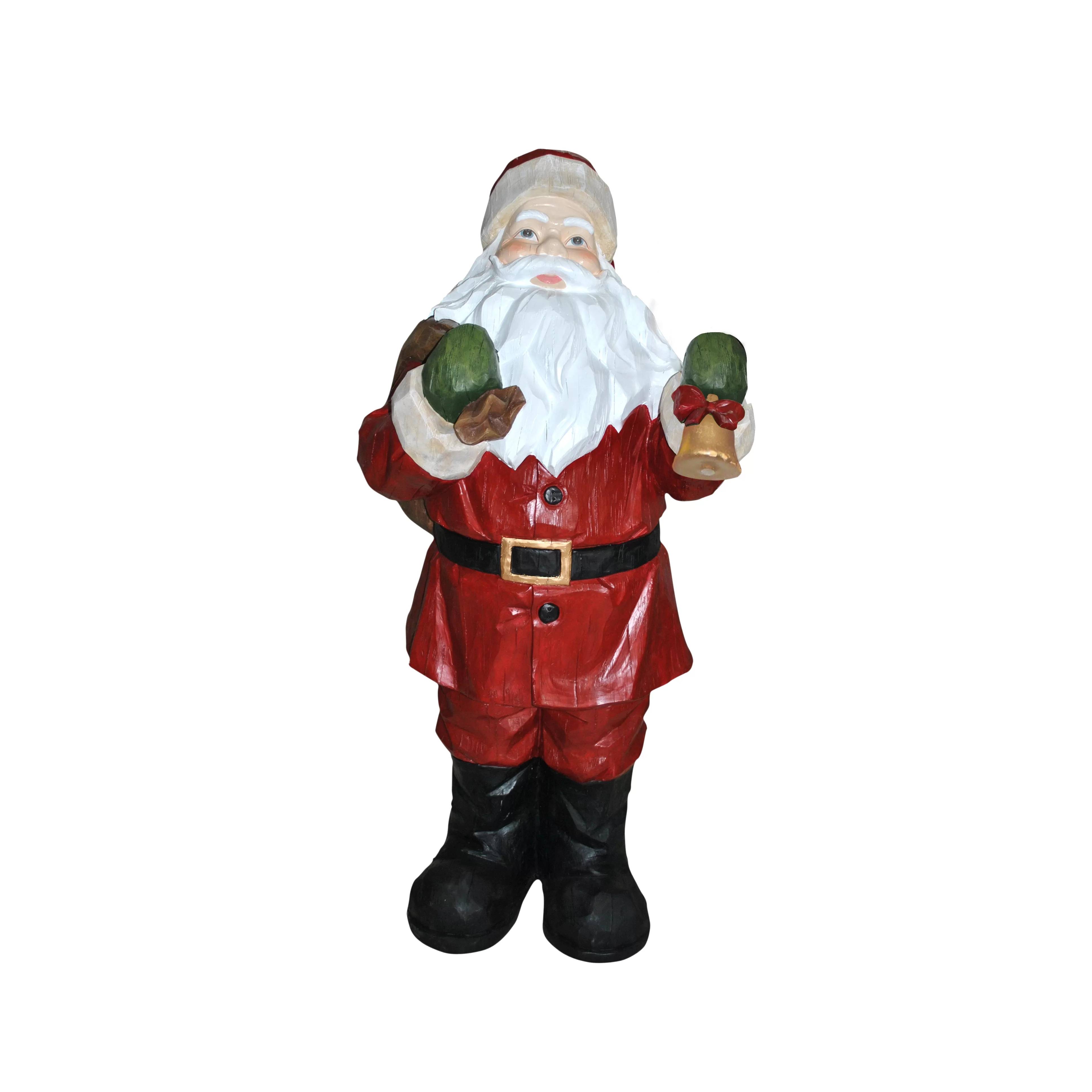 Resin material sculpture Christmas decoration life-size outdoor santa statue on sale