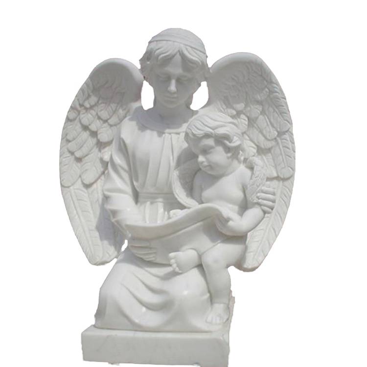 Garden decor angel holding baby statue