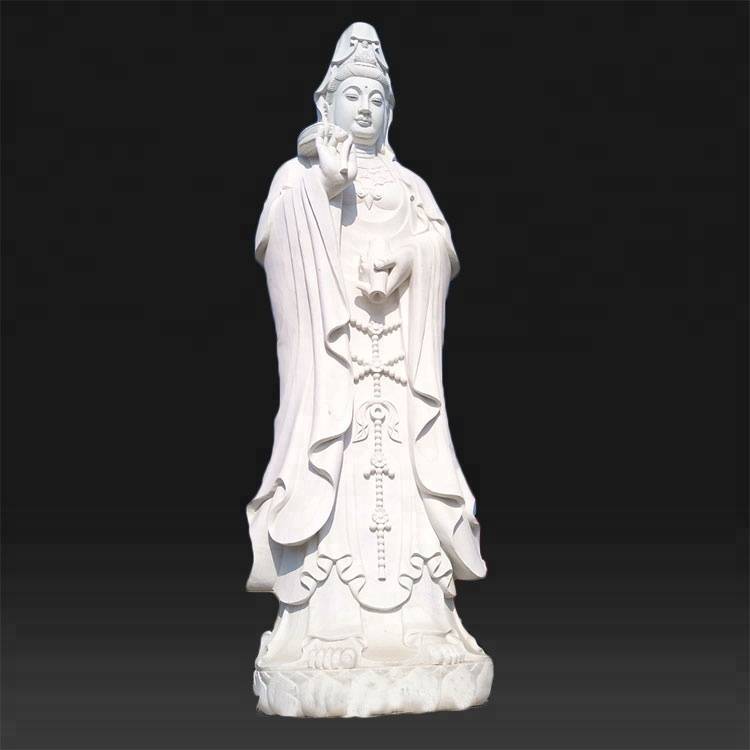 Outdoor garden white female alabaster statues buddha lady for sale