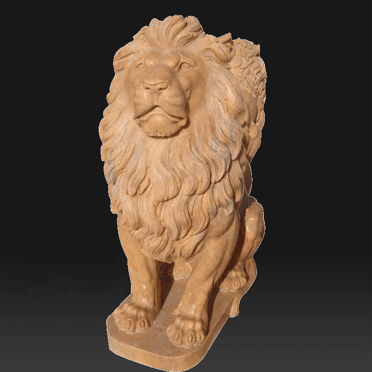 Outdoor hand carved decorative small granite lion statue