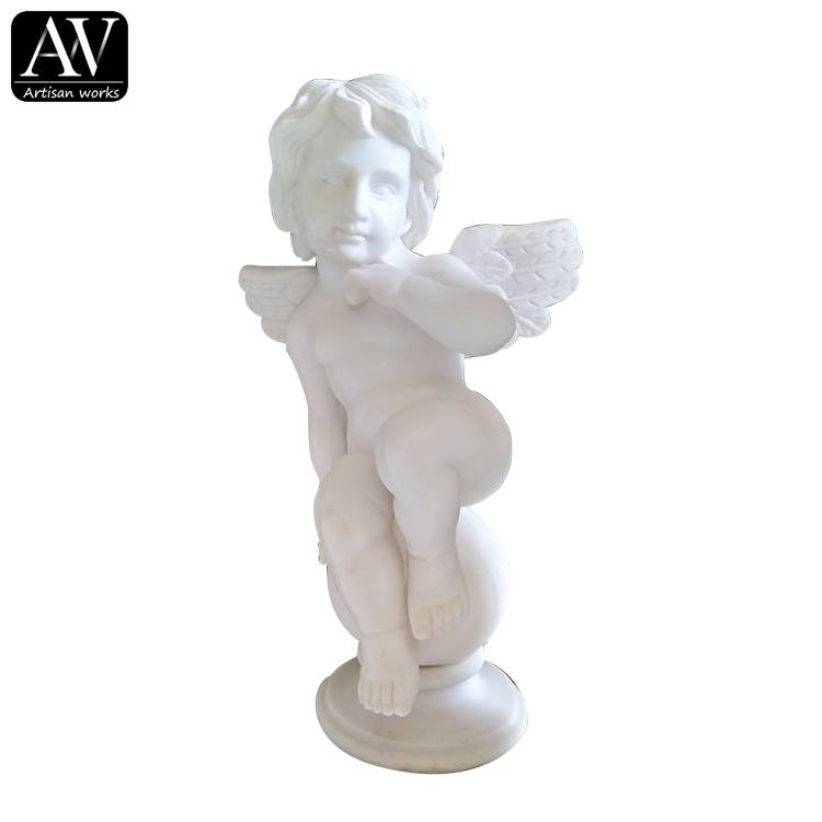 Customized garden baby angel and sexy naked woman sculpture