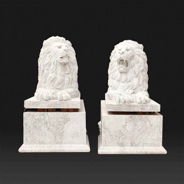 Custom lying stone life size lion statue