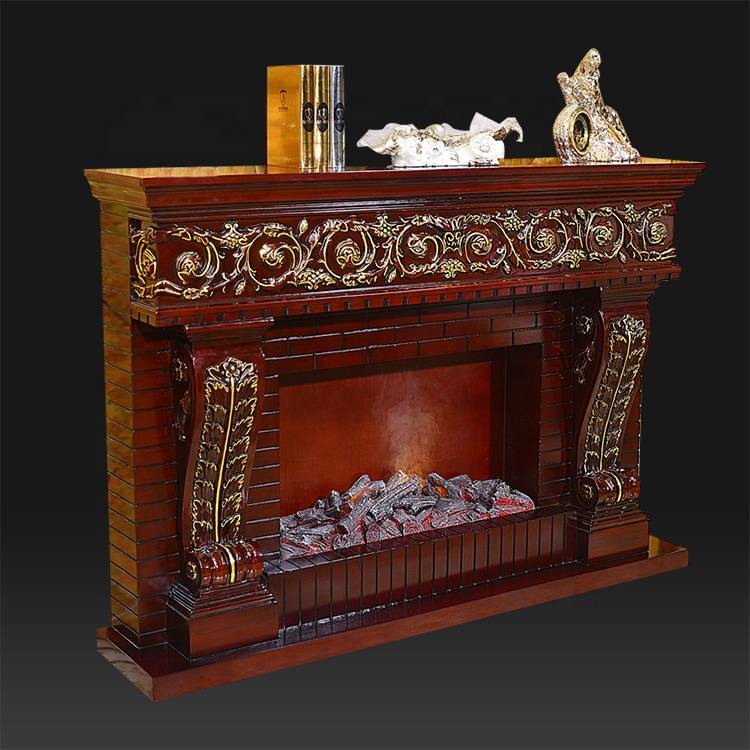 220v elegant fiberglass french style decorative electric fireplace with Remote Control