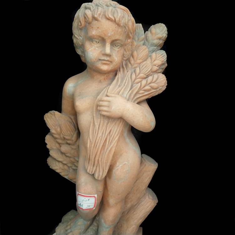 Chinese wholesale Little Boy Angel Statues - Best-selling beautiful red sunset marble stone angele statue sculpture – Atisan Works