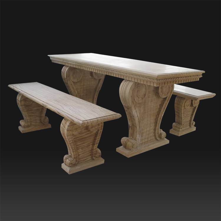 Good Quality Architectural Sculpture – Indian wholesale garden stone bench with backrest – Atisan Works
