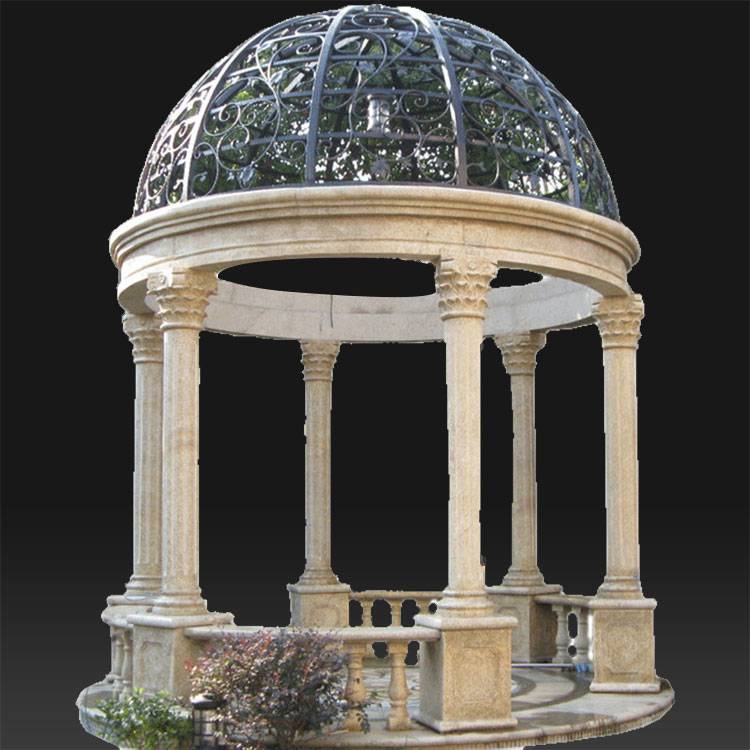 Roman style carved garden pavilion marble gazebo for sale