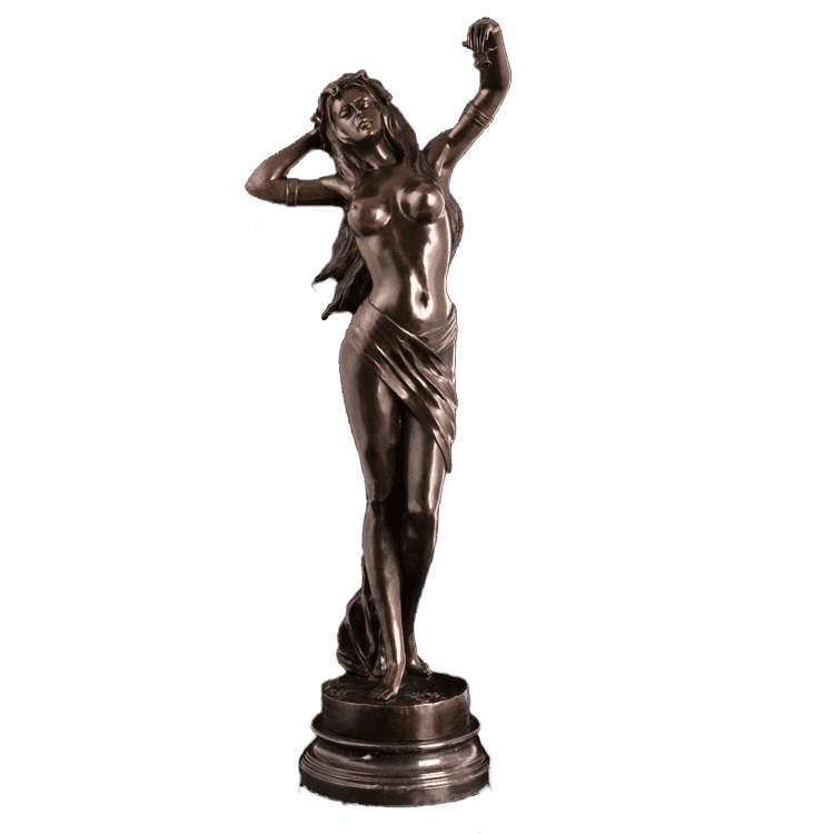 Wholesale Hermes Bronze Sculpture - beauty dancing lady statues 18 hair sexy short hair nude girl sculpture – Atisan Works
