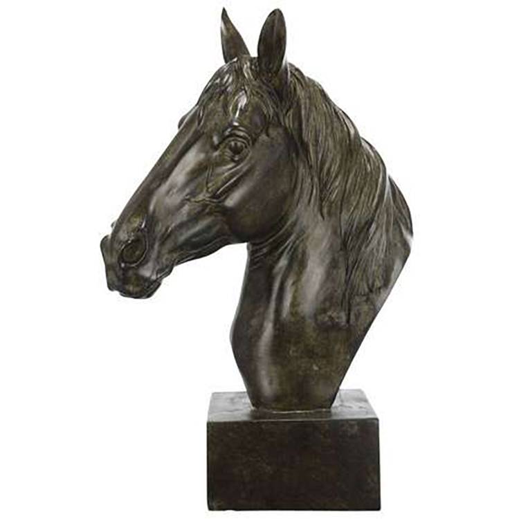 Resin or bronze bust horse sculpture