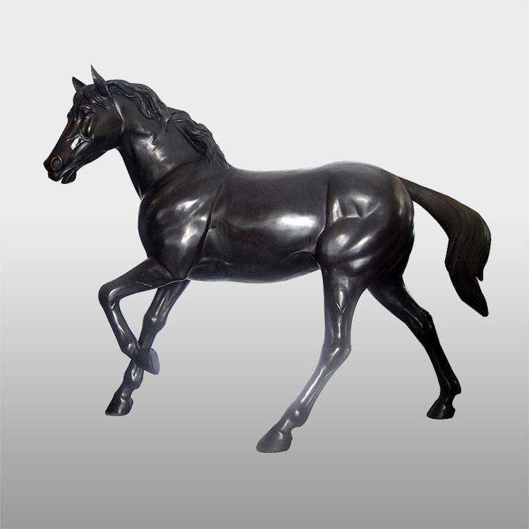 Garden decoration metal black large horse statue