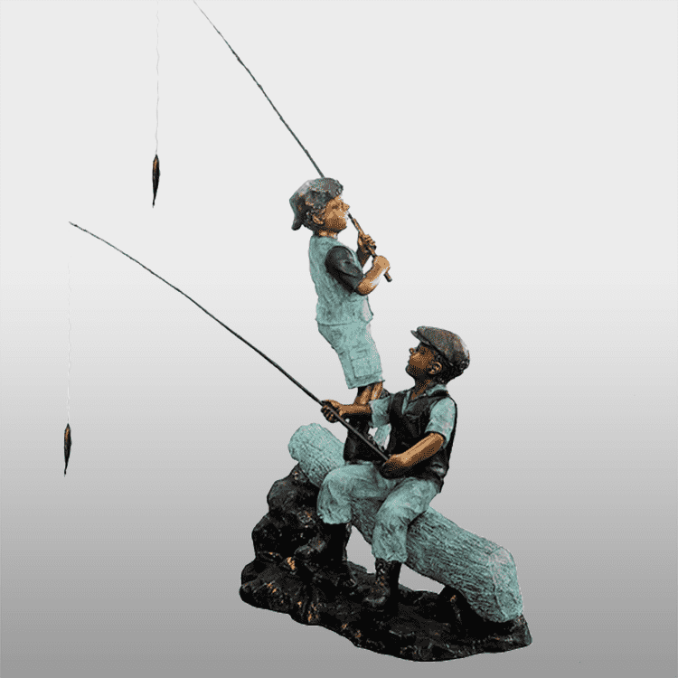 China Life size garden customized outdoor bronze children statue factory  and manufacturers