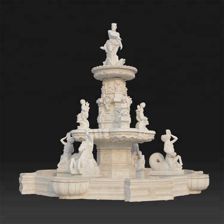 Good Quality Fountain – Cast stone marble water cake fountain in china with human sculpture – Atisan Works