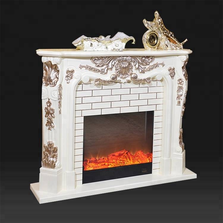 Indoor decorative western resin electric fireplace