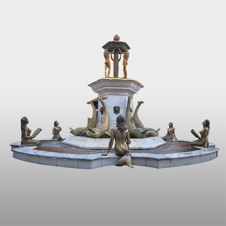 Outdoor decoration dolphin sculpture large bronze fountain