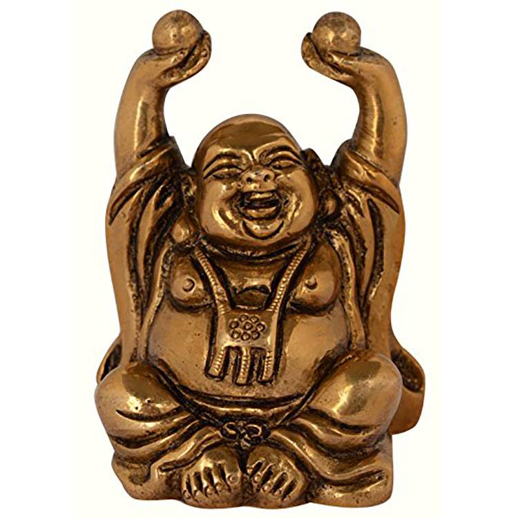 Religious craft life size bronze gold sculpture  funny Buddha statue on sale