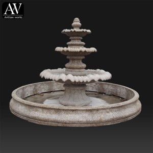 Outdoor large size animal marble stone water fountain sculpture