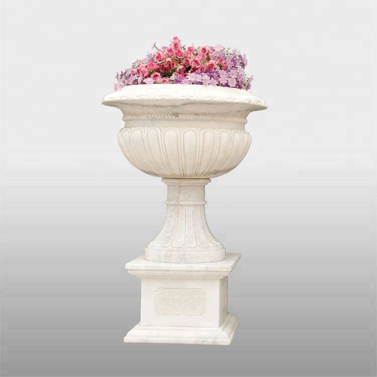 chinese style big design marble flowerpot vase