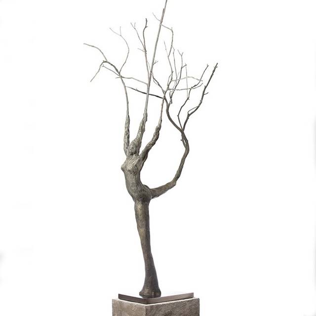 Cast large bronze garden metal tree sculpture