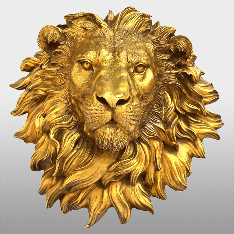 Animal sculpture wall decoration bronze and brass lion head statue for water fountain