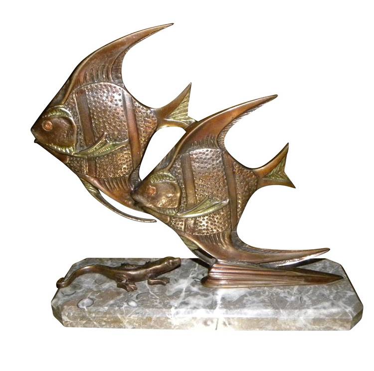 Animal statue outdoor  decoration  modern  bronze and brass fish statue for sale