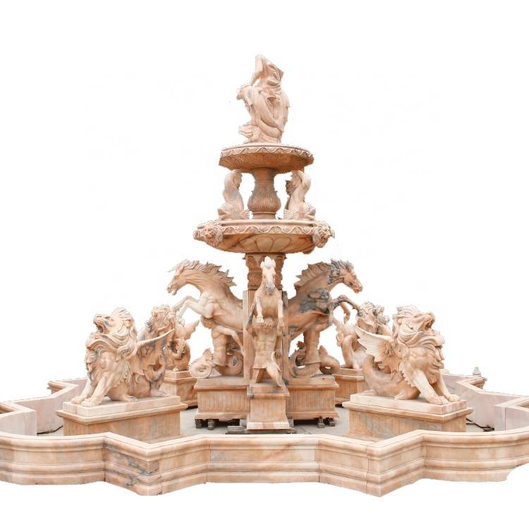 Good Quality Fountain – large garden marble antique stone outdoor water fountain statue – Atisan Works