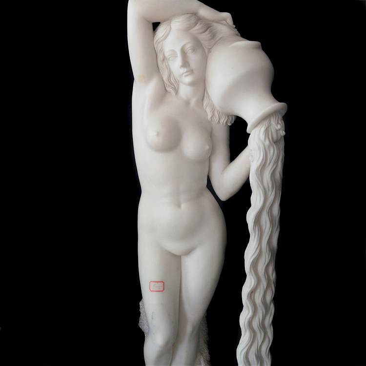 Hand carved life size art sexy nude woman marble statue