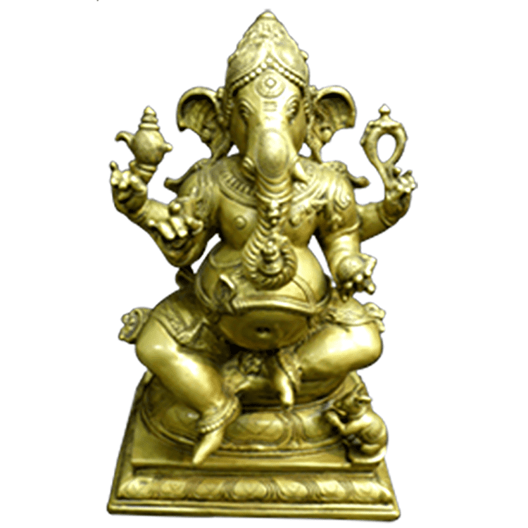 large factory carving bronze ganesh statue Metal Brass for sale