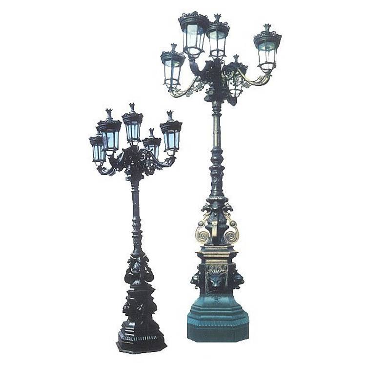outdoor antique factory price cast iron street lamp posts with 5 lights