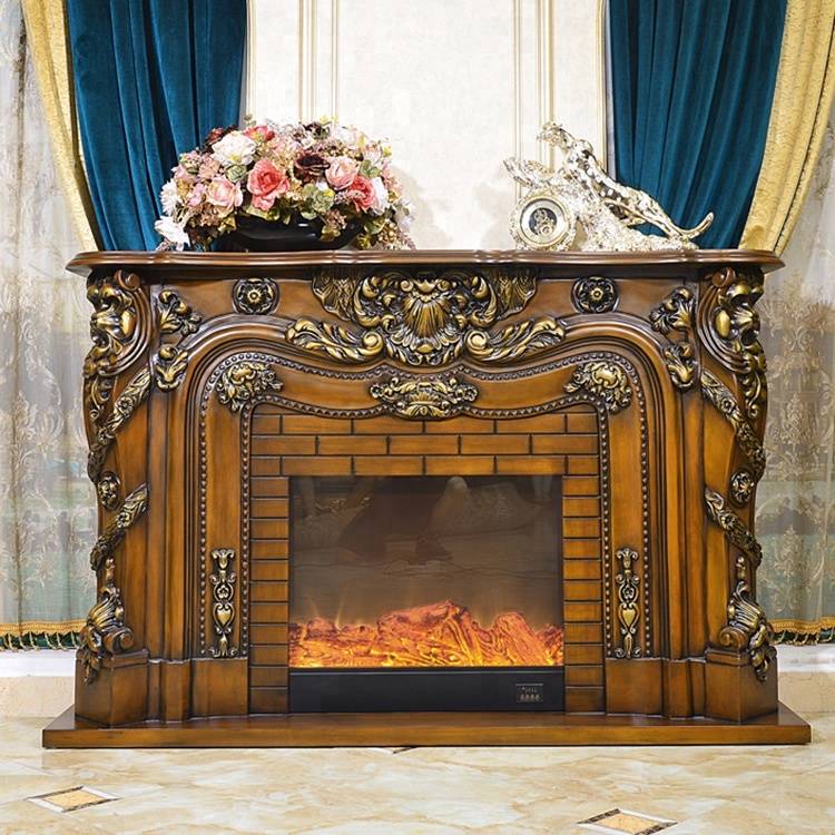 Indoor decorative resin electric fireplace mantel